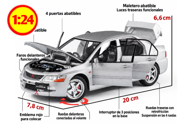 MITSUBISHI LANCER EVO 9 SILVER 1/24 — foto 3