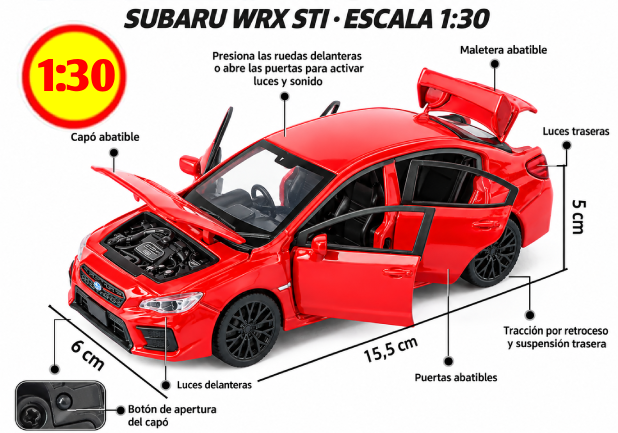 SUBARU WRX STI  RED 1/30 — foto 4